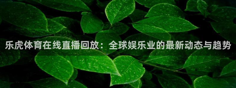 乐虎体育在线直播回放：全球娱乐业的最新动态与趋势